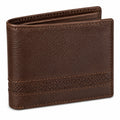 Portefeuille 12 x 9.5 x 2 cm en cuir marron pliant à bande perforée