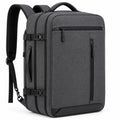 Sac à dos de voyage 52 x 35 x 20 cm en textile gris anthracite avec compartiments zippés
