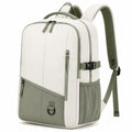 Sac à dos 30 x 18 x 45 cm en polyester blanc et vert avec compartiments pour usage quotidien