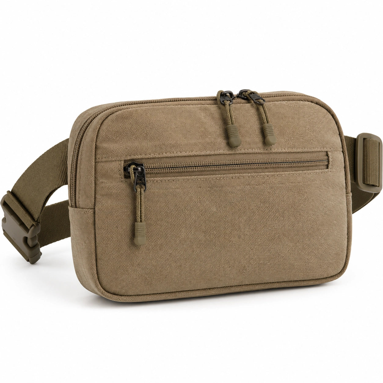 Sac banane 25 x 7 x 18 cm en polyester kaki avec sangle réglable pour rangement quotidien